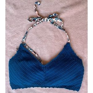 Bikini Top Crocheted Blue D/DD